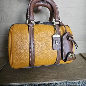 Coach Ruby 18 Colorblock Satchel Leather Handbag